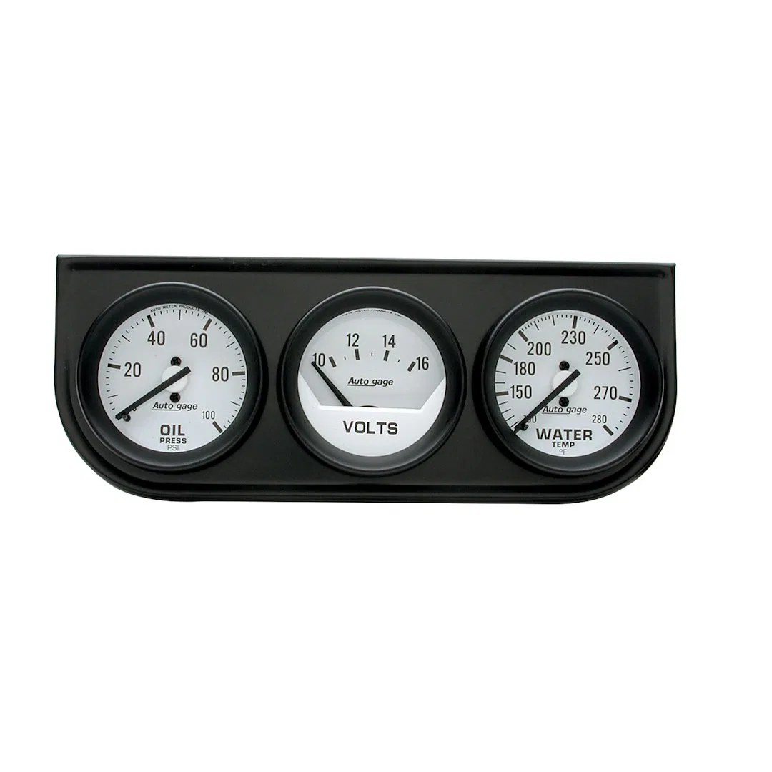 2327 – AUTO METER Gauge Oil Pressure/ Voltmeter/ Water Temperature, Includes 3 Analog Gauges: Mechanical Oil Pressure...